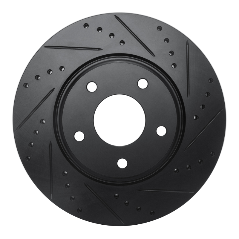 Infiniti I35 Brake Rotor (1) - Front Right - R1 Concepts - Drilled & Slotted - Black - `02-`06